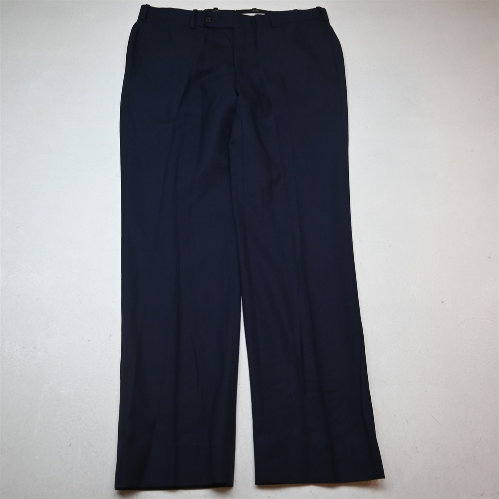Tom James 36x34 Navy Blue Wool ECI Flat Front Straight Dress Mens Pants